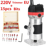 1200W 35000rpm Woodworking Electric Trimmer Wood Milling Engraving Slotting Trimming Machine Hand Carving Machine Wood Router