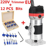 1200W 35000rpm Woodworking Electric Trimmer Wood Milling Engraving Slotting Trimming Machine Hand Carving Machine Wood Router