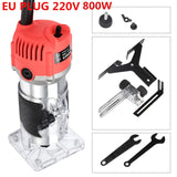 800W 30000rpm Woodworking Electric Trimmer Wood Milling Engraving Slotting Trimming Machine Hand Carving Machine Wood Router