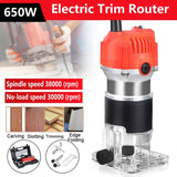 800W Electric Hand Trimmer Router Wood Carving Machine With Carrying Case Woodworking Wood Milling Slotting Machine Power Tools