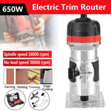 800W Electric Hand Trimmer Router Wood Carving Machine With Carrying Case Woodworking Wood Milling Slotting Machine Power Tools